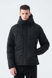 Parka courte bicolore à capuche AYLAN