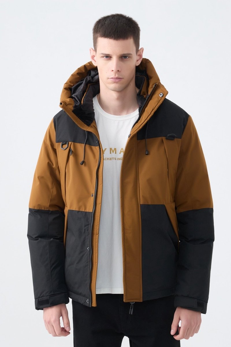 Parka courte bicolore à capuche AYLAN
