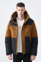 Parka courte bicolore à capuche AYLAN