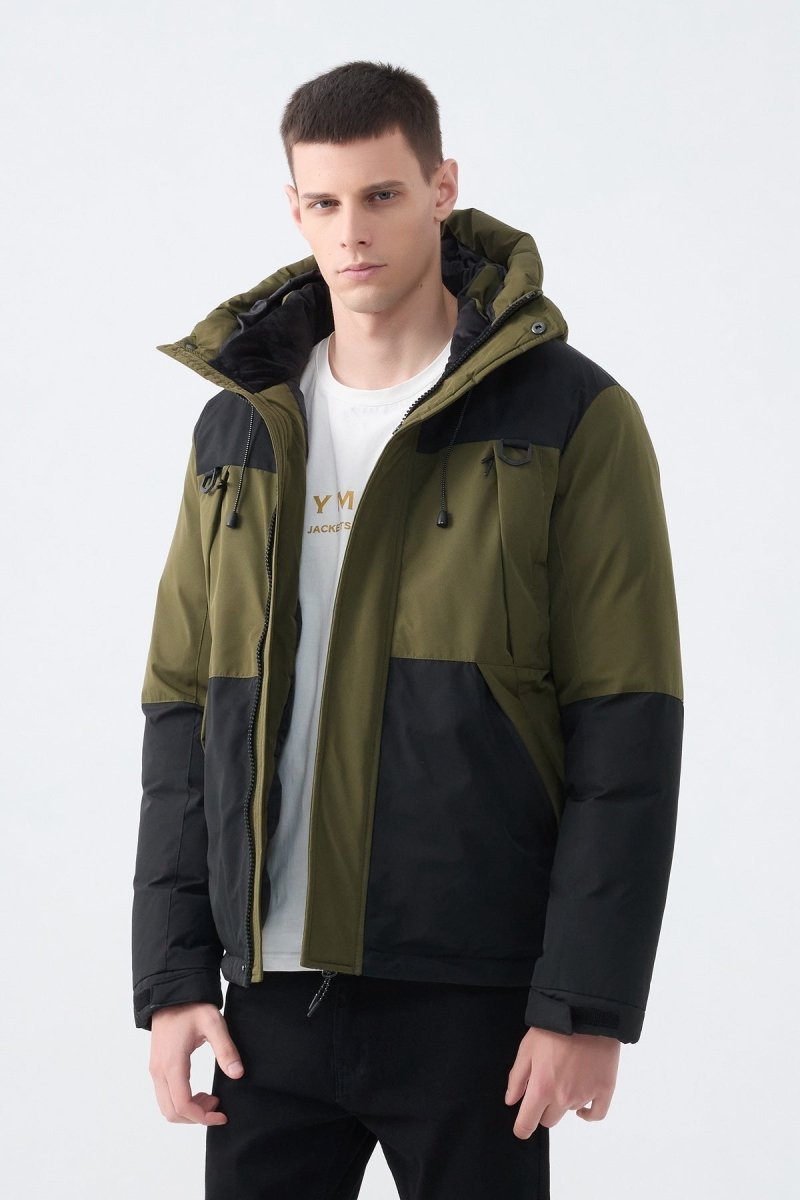 Parka courte bicolore à capuche AYLAN