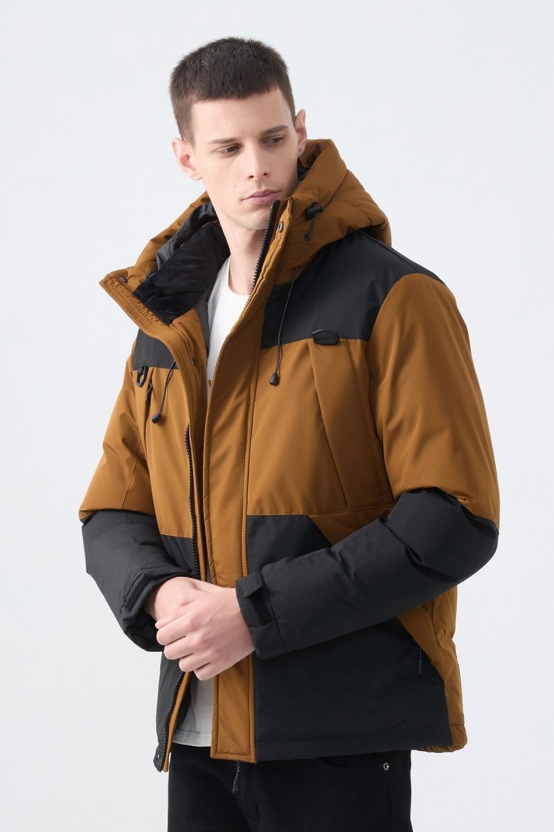 Parka courte bicolore à capuche AYLAN