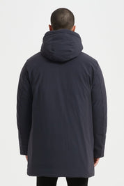 Parka longue BLEU homme à capuche – Élégance urbaine & confort thermique LUDOVIC