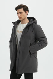 Parka longue gris homme avec capuche MARCEL