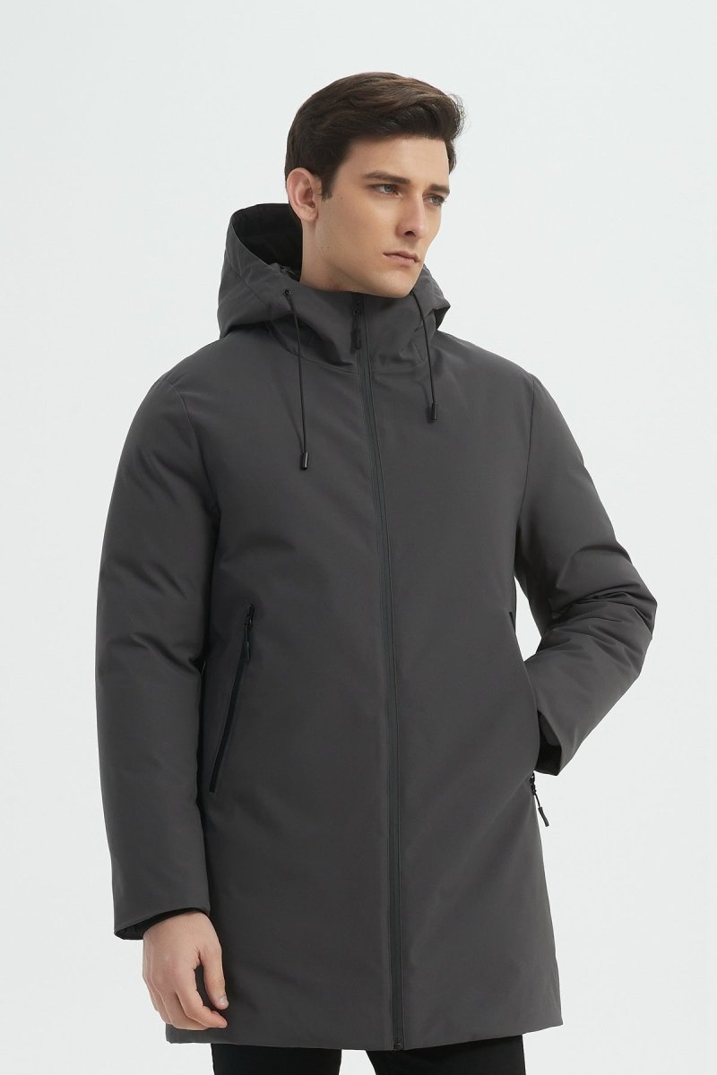 Parka longue gris homme avec capuche MARCEL