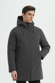 Parka longue gris homme avec capuche MARCEL