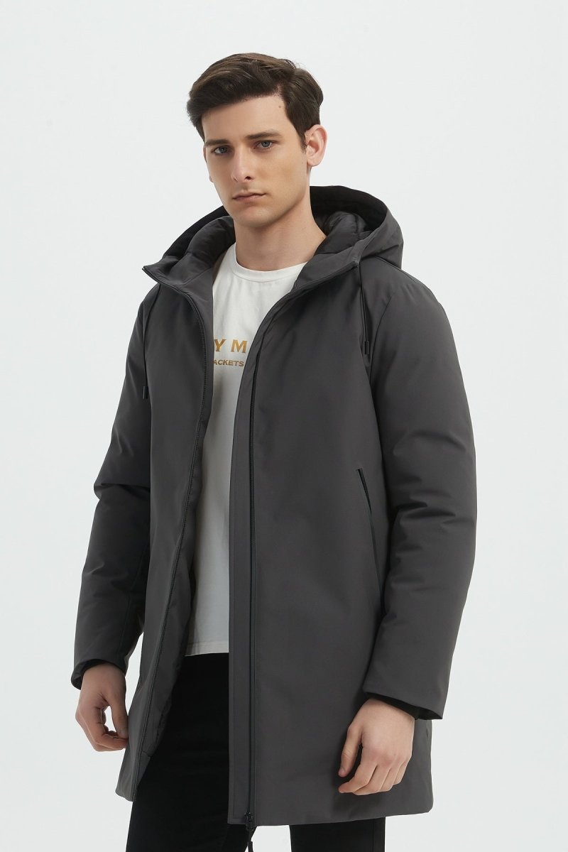 Parka longue gris homme avec capuche MARCEL