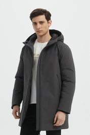 Parka longue gris homme avec capuche MARCEL