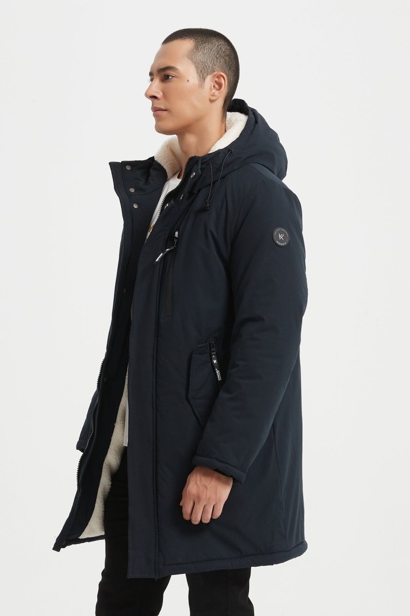 Parka Longue Homme Hiver – Coupe Moderne et Déperlante –BLEU FONCE ROGER
