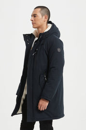 Parka Longue Homme Hiver – Coupe Moderne et Déperlante –BLEU FONCE ROGER