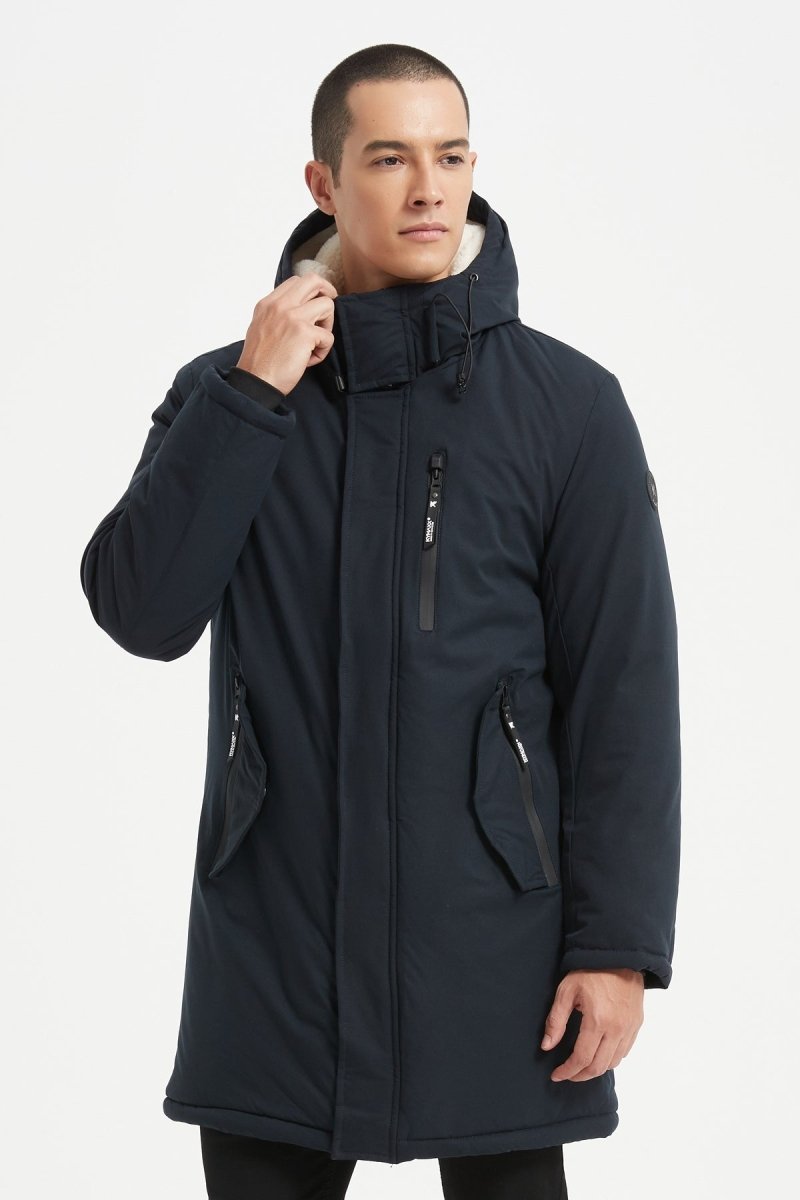 Parka Longue Homme Hiver – Coupe Moderne et Déperlante –BLEU FONCE ROGER
