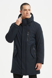 Parka Longue Homme Hiver – Coupe Moderne et Déperlante –BLEU FONCE ROGER