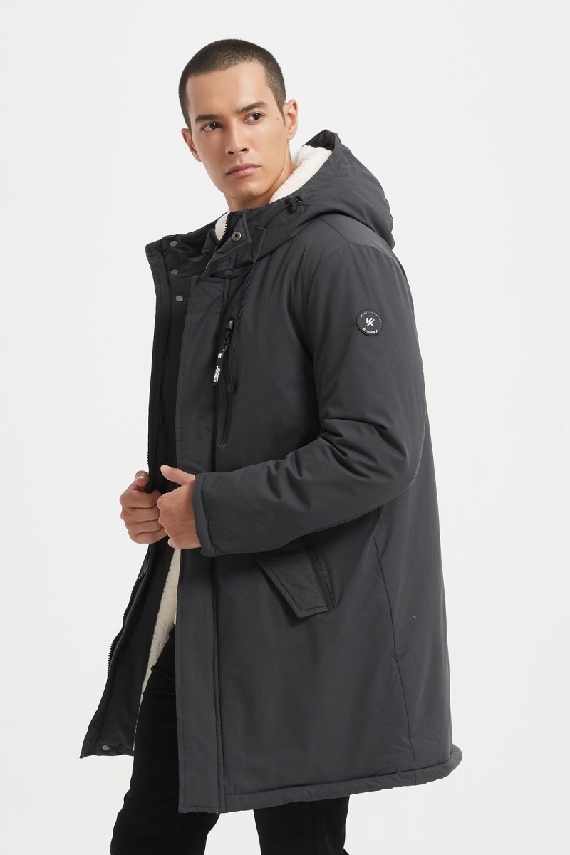 Parka Longue Homme Hiver – Coupe Moderne et Déperlante –Gris Foncé ROGER