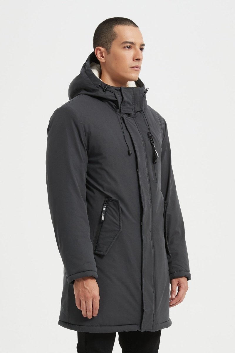 Parka Longue Homme Hiver – Coupe Moderne et Déperlante –Gris Foncé ROGER