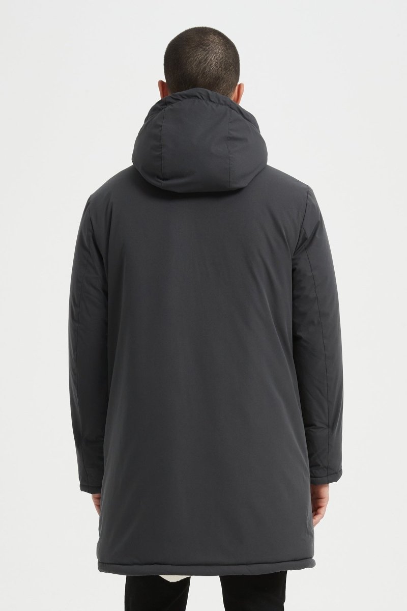 Parka Longue Homme Hiver – Coupe Moderne et Déperlante –Gris Foncé ROGER