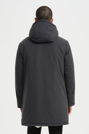 Parka Longue Homme Hiver – Coupe Moderne et Déperlante –Gris Foncé ROGER
