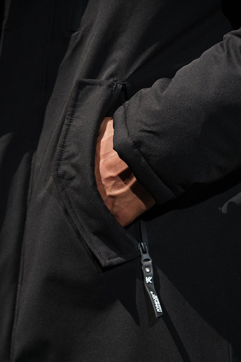 Parka Longue Homme Hiver – Coupe Moderne et Déperlante –NOIR ROGER