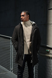 Parka Longue Homme Hiver – Coupe Moderne et Déperlante –NOIR ROGER