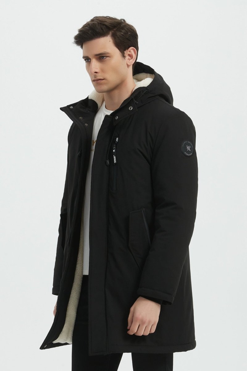 Parka Longue Homme Hiver – Coupe Moderne et Déperlante –NOIR ROGER