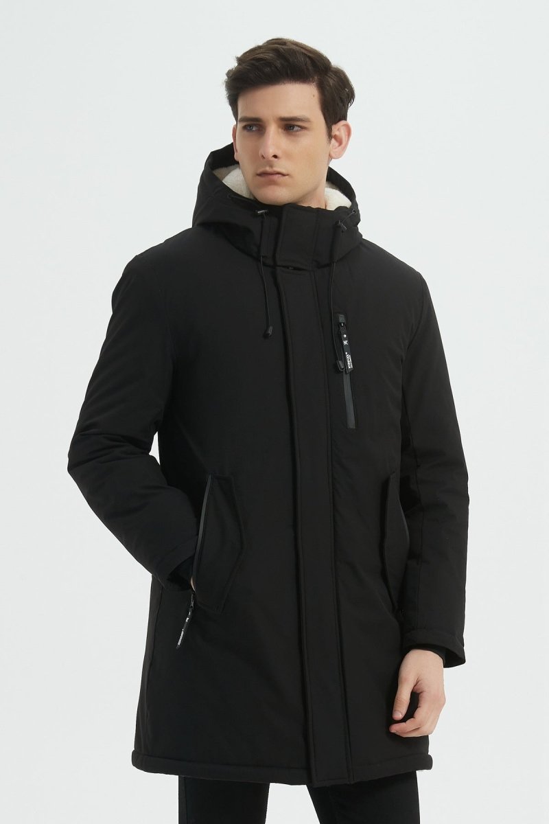 Parka Longue Homme Hiver – Coupe Moderne et Déperlante –NOIR ROGER