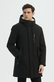 Parka Longue Homme Hiver – Coupe Moderne et Déperlante –NOIR ROGER