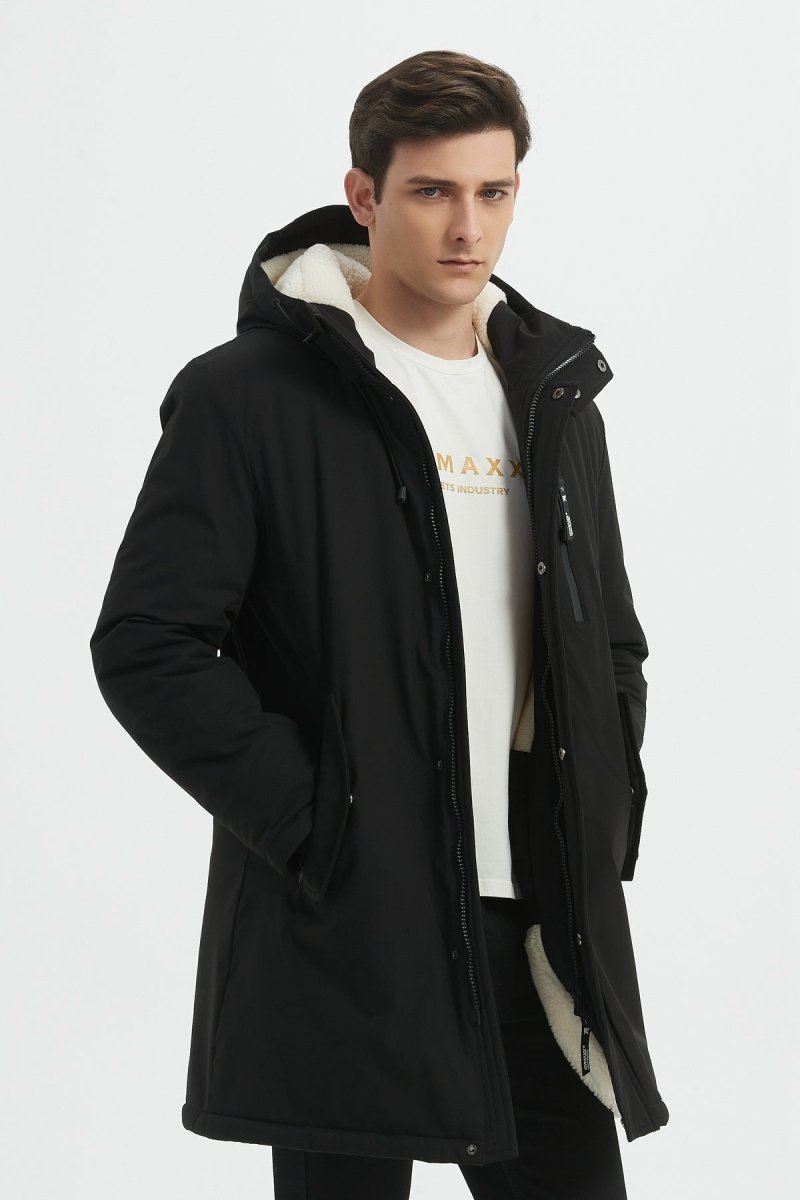 Parka Longue Homme Hiver – Coupe Moderne et Déperlante –NOIR ROGER