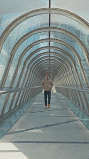 Blouson matelassé similicuir camel ARMAND