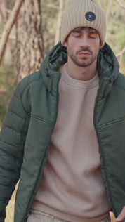 Doudoune matelassée avec capuche vert FLORENTIN