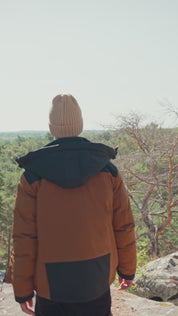 Blouson camel matelassé à capuche DORIAN