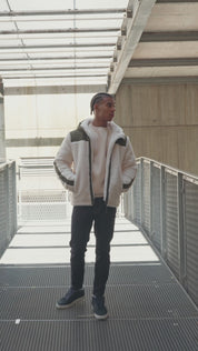 Blouson en sherpa vert kaki GRÉGOIRE