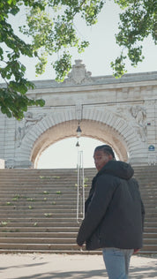 Doudoune courte avec capuche ajustable noir ÉMILE