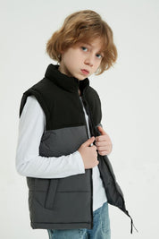 Doudoune enfant sans manches gris fonce PING JR