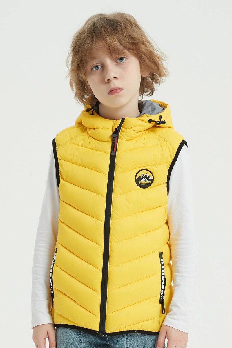 Doudoune enfant sans manches jaune clair JUN JR