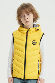 Doudoune enfant sans manches jaune clair JUN JR