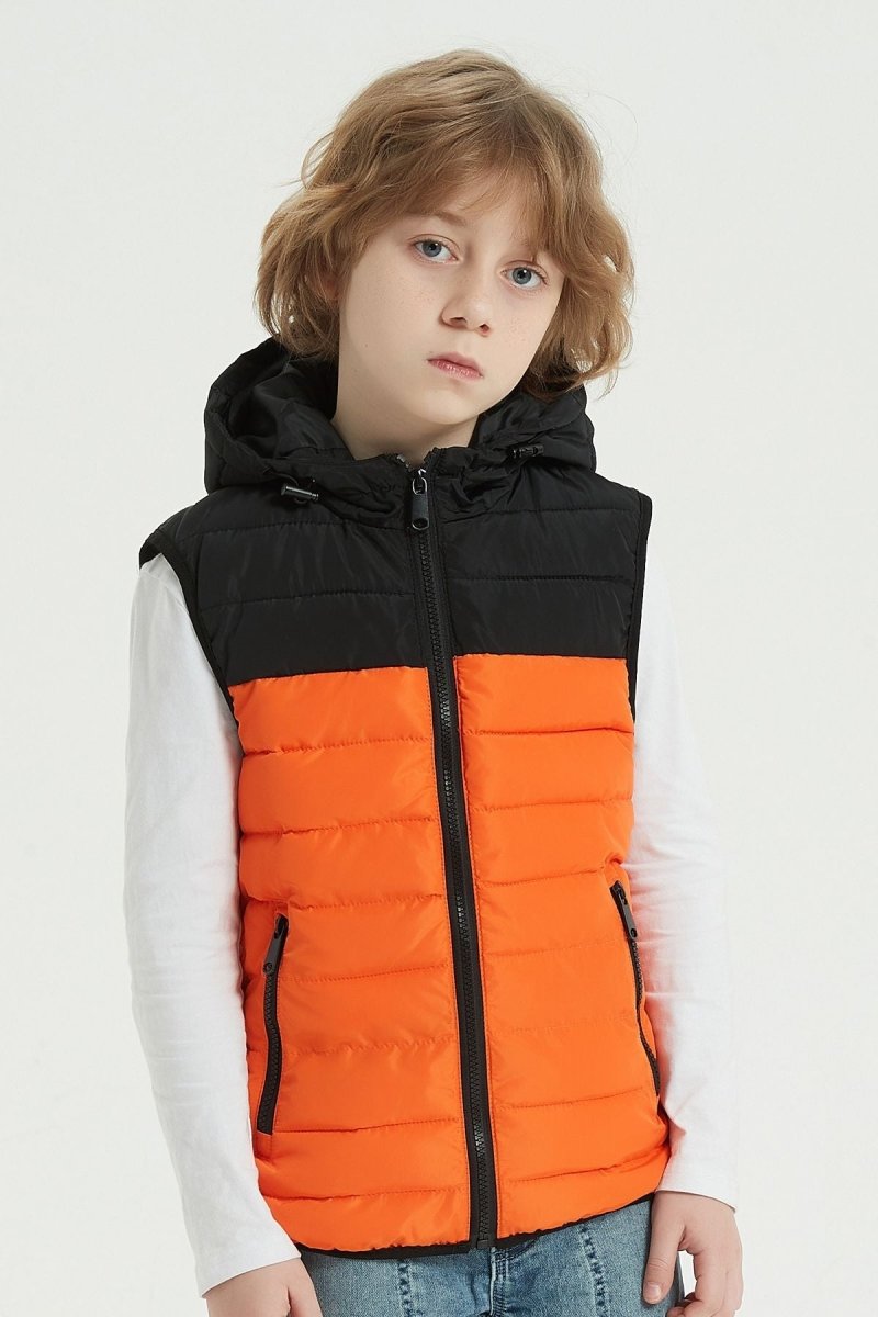 Doudoune sans manches bicolore enfant orange fluo OWEN JR