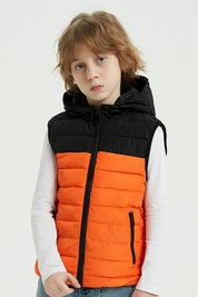 Doudoune sans manches bicolore enfant orange fluo OWEN JR