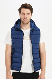 Doudounes sans manche à capuche bleu royal MAXIME