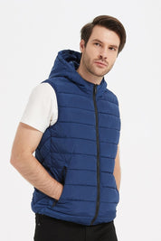 Doudounes sans manche à capuche bleu royal MAXIME