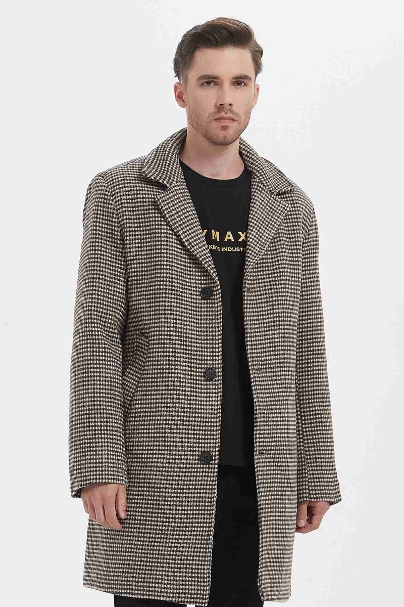 Manteau long à carreaux EZIO