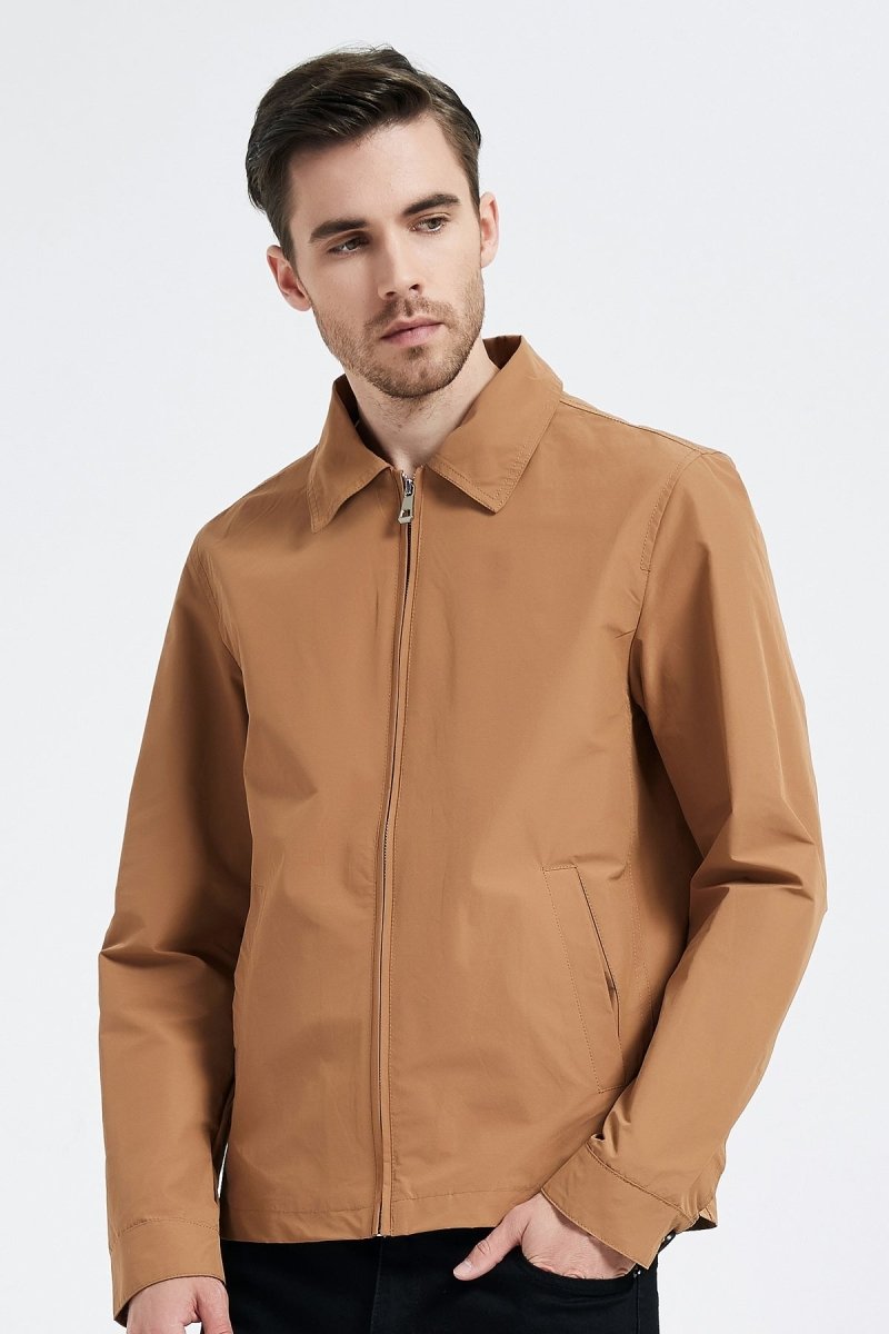 Veste Bomber Homme Légère – Fermeture éclair, Col, Motif Gaufré – Pour Mi-saison, Loisirs, Sport, Décontracté