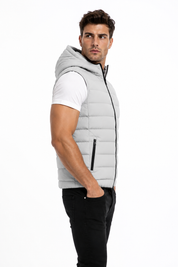 Doudoune sans manches gris clair MAXIME