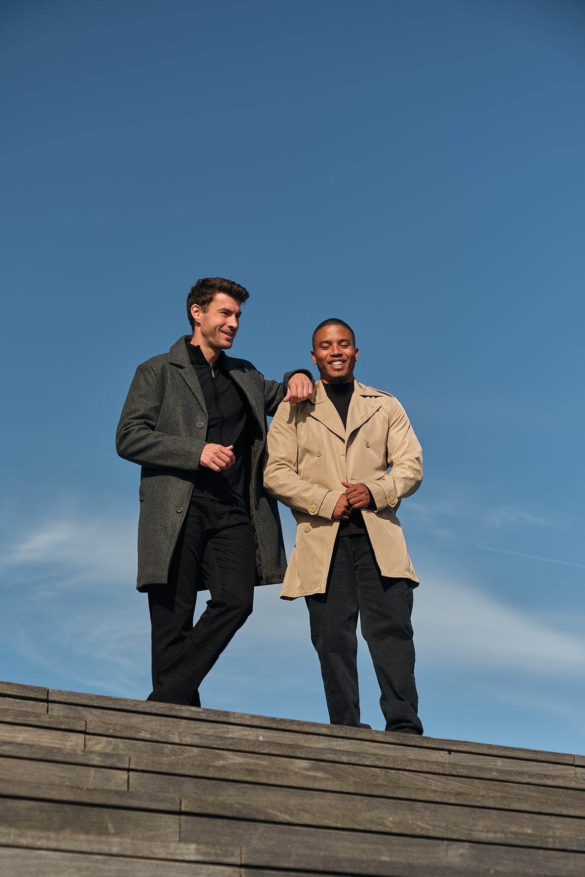 Trench-coat beige homme long et ceinturé NEWMAN
