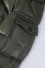 Doudoune Homme vert foncé Brillante avec Capuche ALBIN