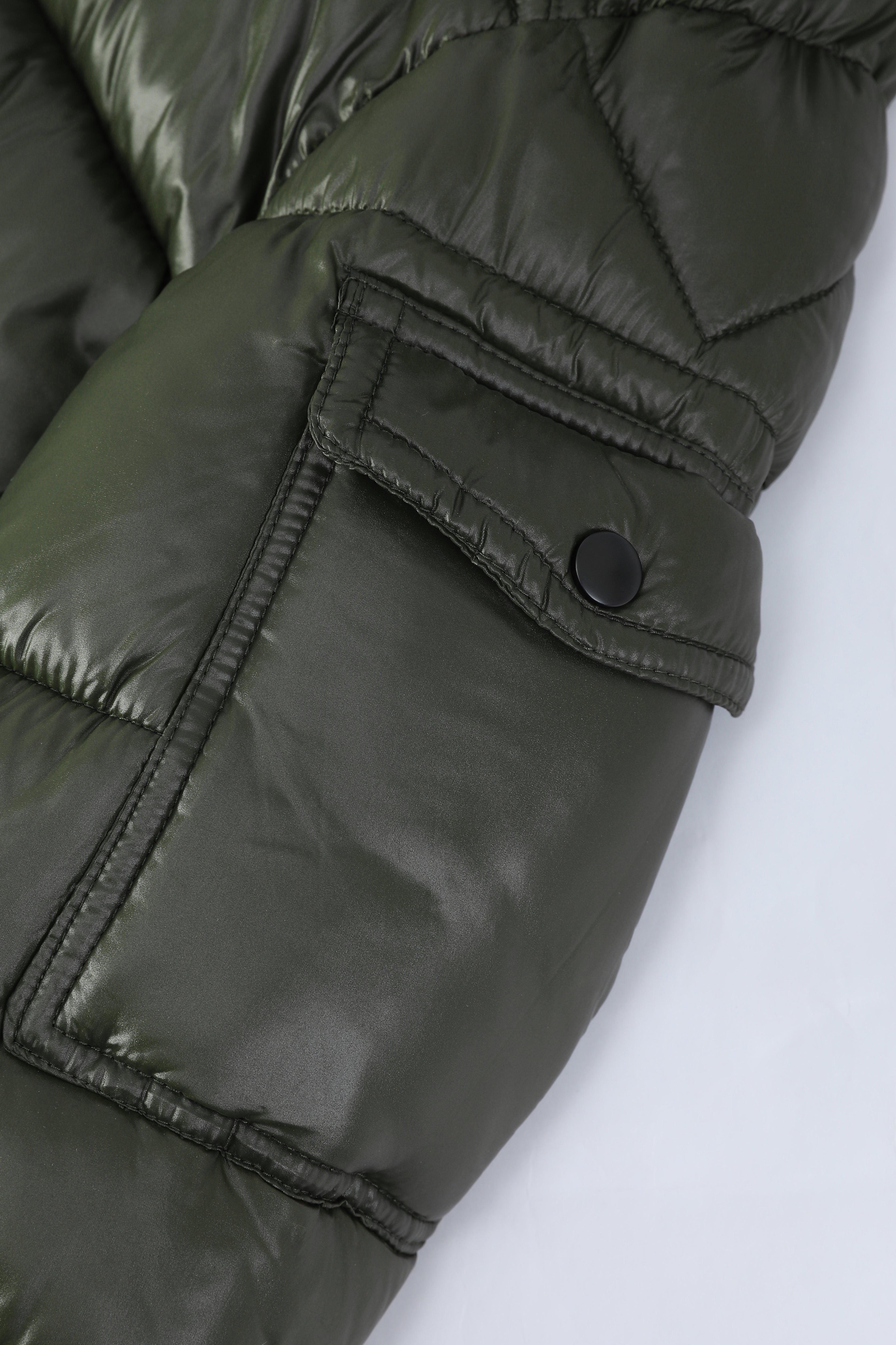 Doudoune Homme vert foncé Brillante avec Capuche ALBIN