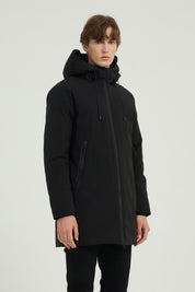 Parka longue noir homme avec capuche MARCEL