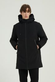 Parka longue noir homme avec capuche MARCEL
