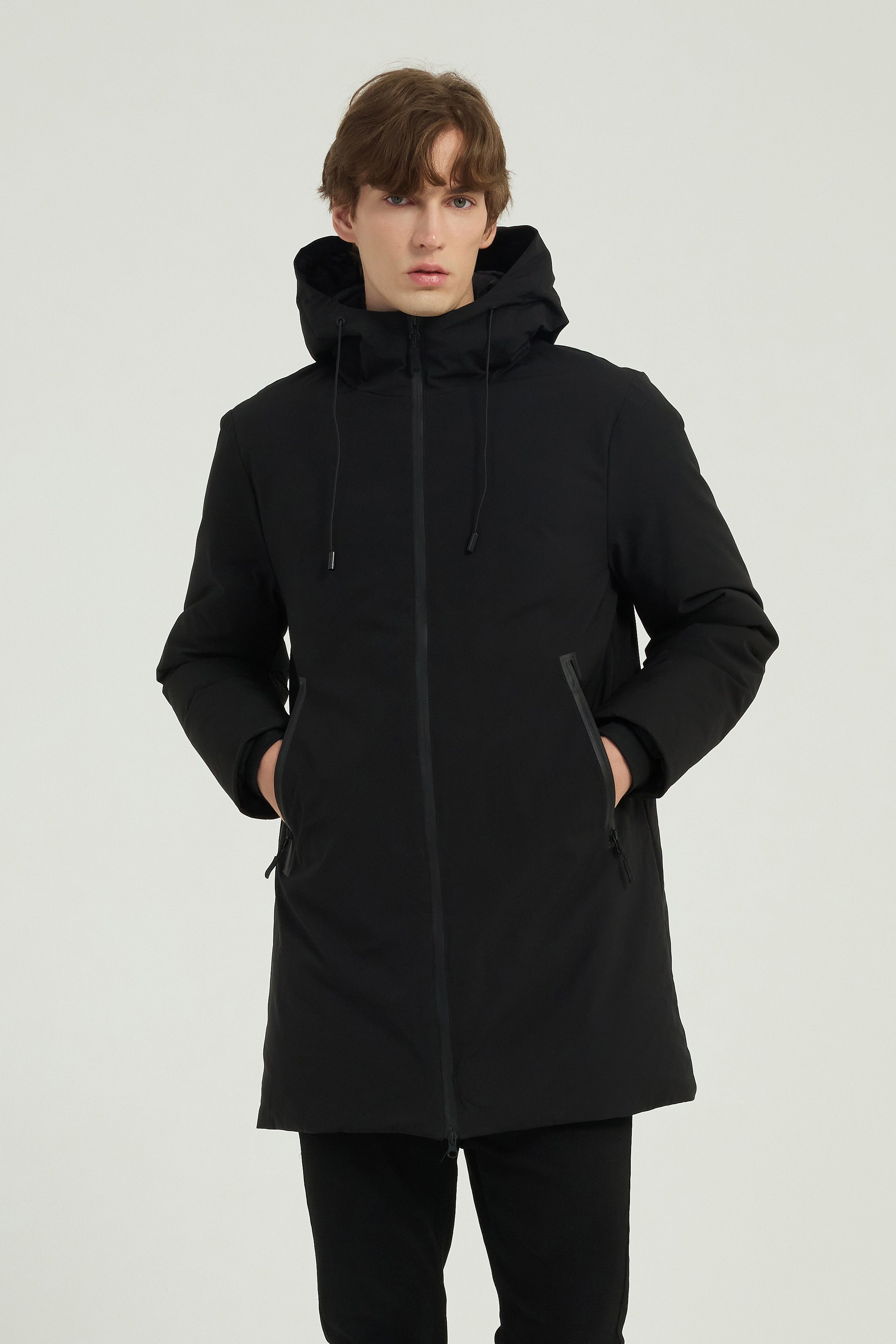 Parka longue noir homme avec capuche MARCEL