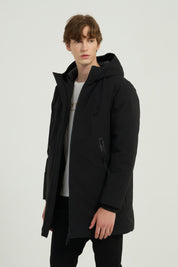 Parka longue noir homme avec capuche MARCEL