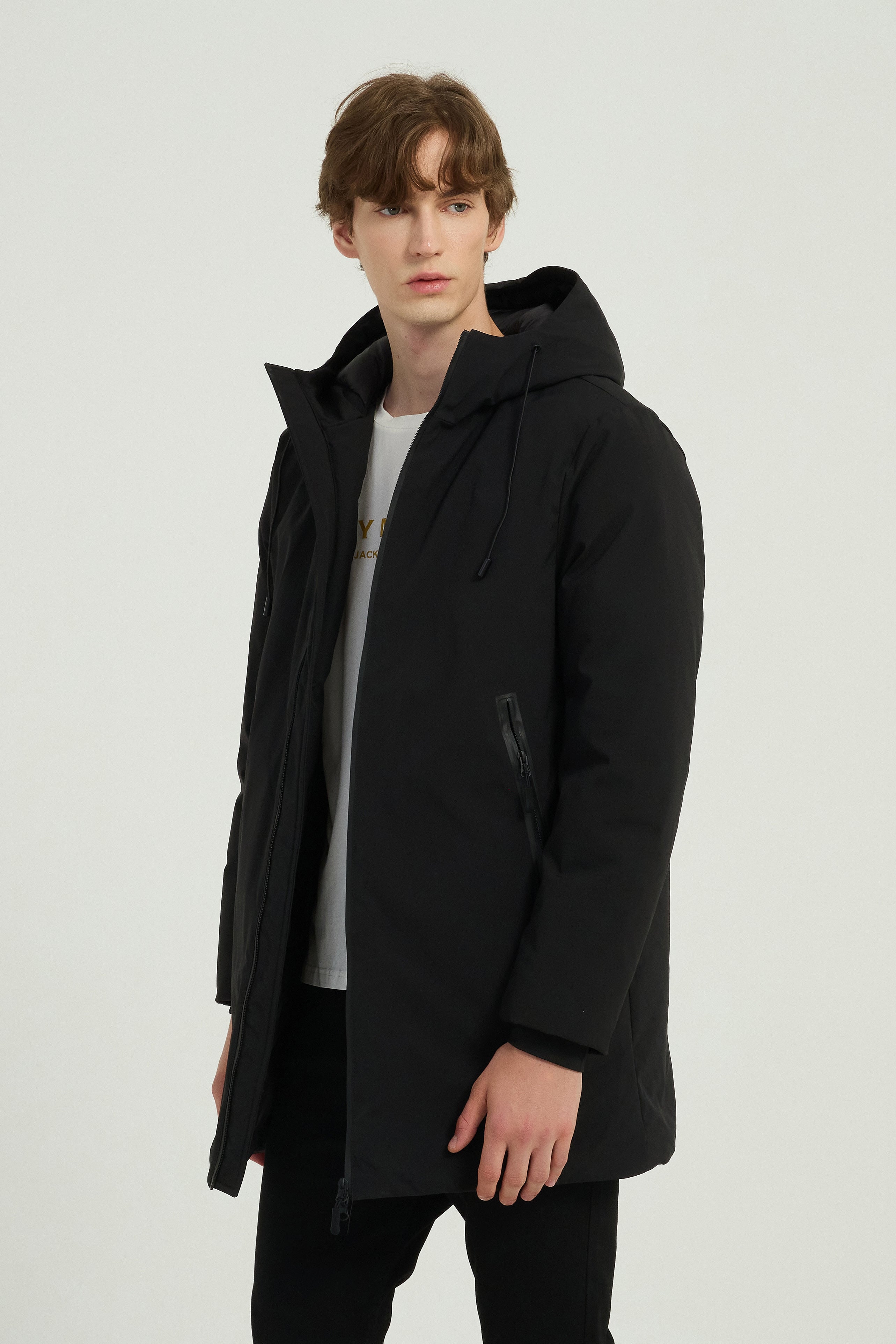 Parka longue noir homme avec capuche MARCEL