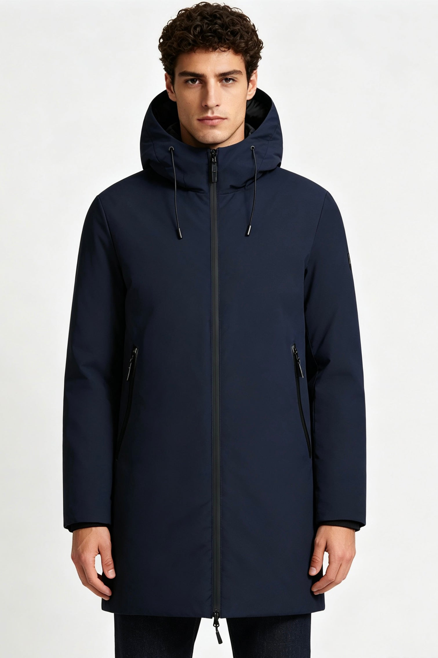 Parka longue marine homme avec capuche MARCEL