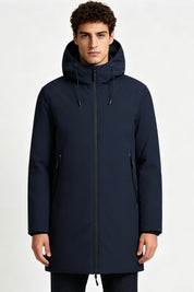Parka longue marine homme avec capuche MARCEL